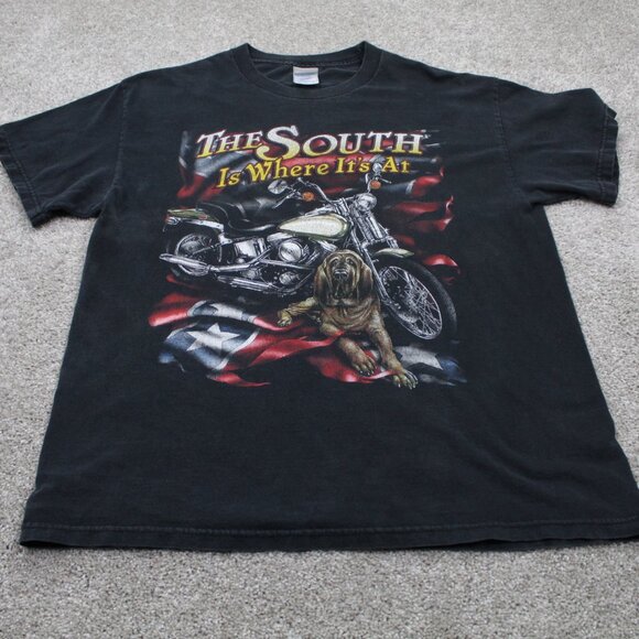 Vintage Tennessee River Tag Shirt Mens Large Black The South is Where its at S/S - Picture 2 of 11